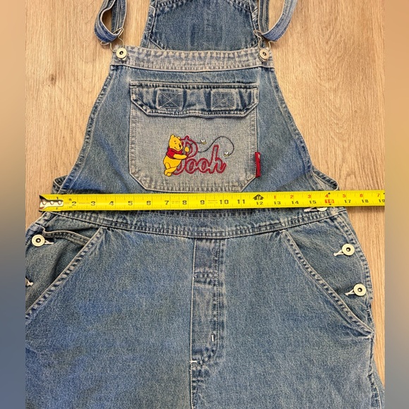 Vintage 90s Disney Winnie the Pooh Embroidered Denim Overalls - Size Medium - Picture 4 of 9